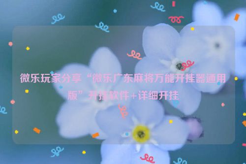 微乐玩家分享“微乐广东麻将万能开挂器通用版”开挂软件+详细开挂