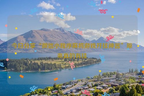 今日分享“微信小程序麻将游戏开挂神器”原来真的有挂