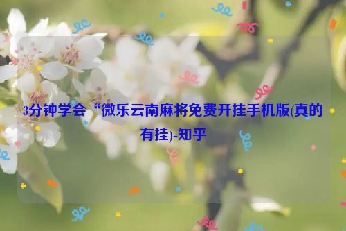 3分钟学会“微乐云南麻将免费开挂手机版(真的有挂)-知乎