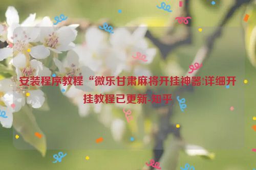 安装程序教程“微乐甘肃麻将开挂神器!详细开挂教程已更新-知乎