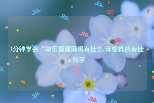 1分钟学会“微乐福建麻将有挂么(详细真的有挂)-知乎