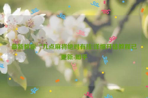最新教你“九点麻将绝对有挂!详细开挂教程已更新-知乎