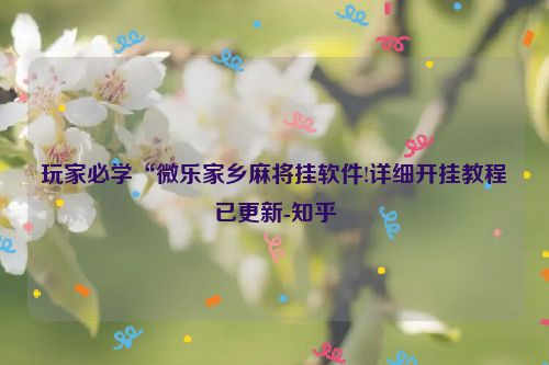 玩家必学“微乐家乡麻将挂软件!详细开挂教程已更新-知乎
