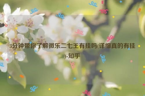 3分钟带你了解微乐二七王有挂吗(详细真的有挂)-知乎