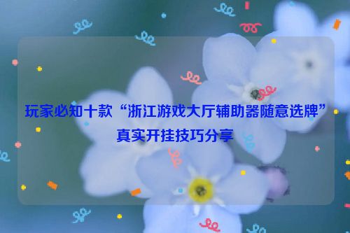 玩家必知十款“浙江游戏大厅辅助器随意选牌”真实开挂技巧分享