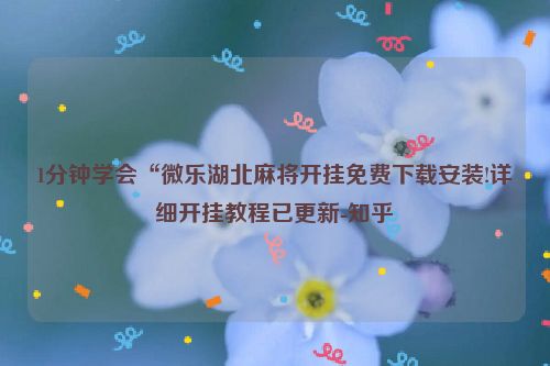 1分钟学会“微乐湖北麻将开挂免费下载安装!详细开挂教程已更新-知乎