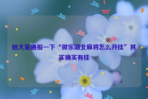 给大家通报一下“微乐湖北麻将怎么开挂”其实确实有挂