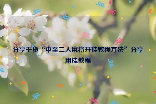 分享干货“中至二人麻将开挂教程方法”分享用挂教程