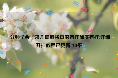 1分钟学会“来几局麻将真的有挂确实有挂!详细开挂教程已更新-知乎