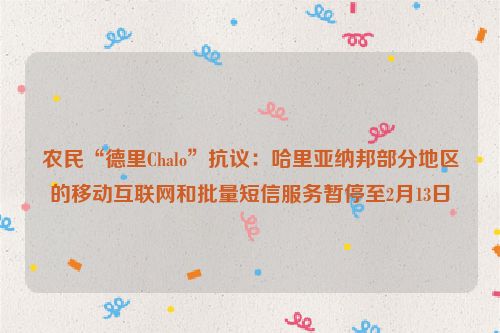 农民“德里Chalo”抗议：哈里亚纳邦部分地区的移动互联网和批量短信服务暂停至2月13日