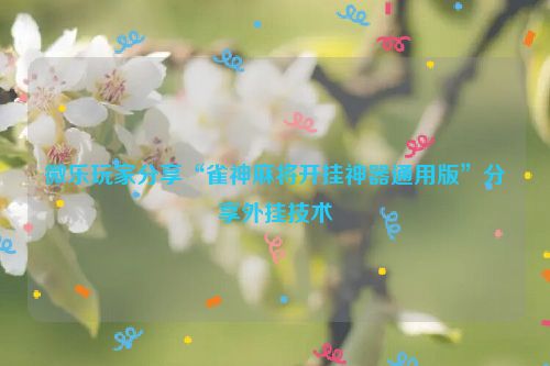 微乐玩家分享“雀神麻将开挂神器通用版”分享外挂技术
