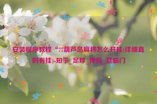 安装程序教程“77葫芦岛麻将怎么开挂(详细真的有挂)-知乎_足球_体育_喜临门