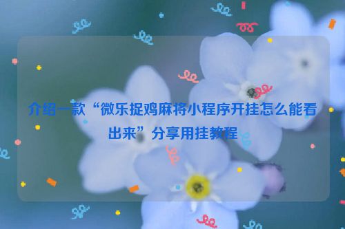 介绍一款“微乐捉鸡麻将小程序开挂怎么能看出来”分享用挂教程