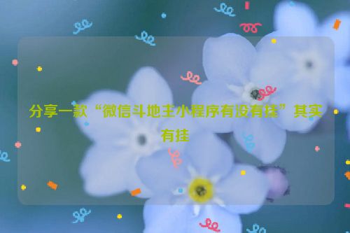 分享一款“微信斗地主小程序有没有挂”其实有挂