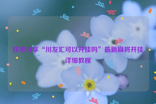 技术分享“川友汇可以开挂吗”最新麻将开挂详细教程