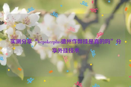 实测分享“wepokerplus德州作弊挂是真的吗”分享外挂技术