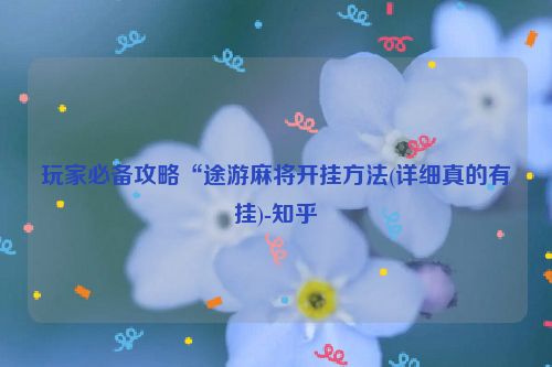 玩家必备攻略“途游麻将开挂方法(详细真的有挂)-知乎