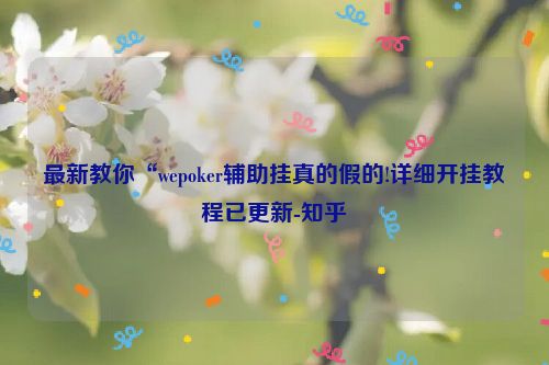 最新教你“wepoker辅助挂真的假的!详细开挂教程已更新-知乎
