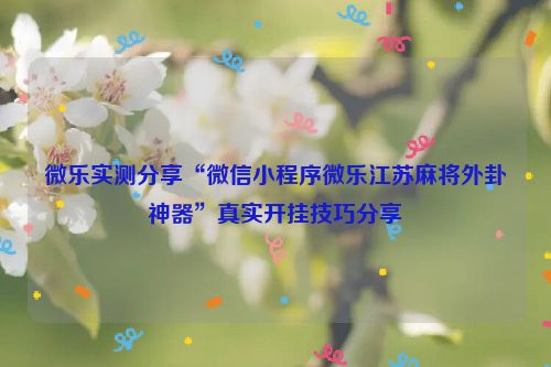 微乐实测分享“微信小程序微乐江苏麻将外卦神器”真实开挂技巧分享
