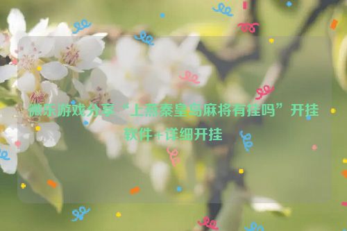 微乐游戏分享“上燕秦皇岛麻将有挂吗”开挂软件+详细开挂