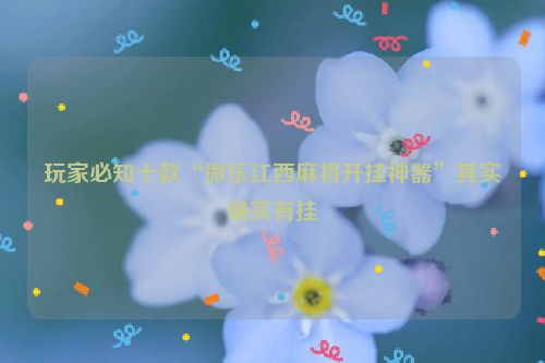 玩家必知十款“微乐江西麻将开挂神器”其实确实有挂