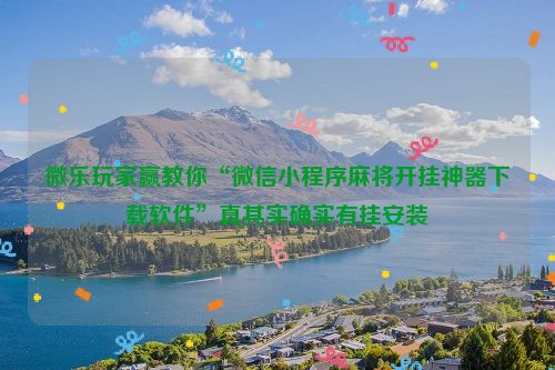 微乐玩家赢教你“微信小程序麻将开挂神器下载软件”真其实确实有挂安装