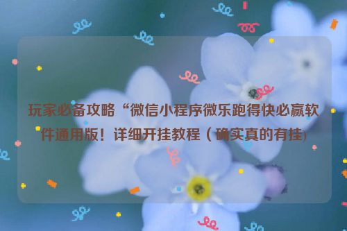 玩家必备攻略“微信小程序微乐跑得快必赢软件通用版！详细开挂教程（确实真的有挂)