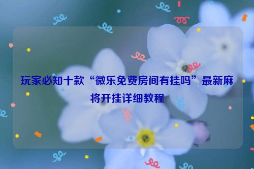 玩家必知十款“微乐免费房间有挂吗”最新麻将开挂详细教程