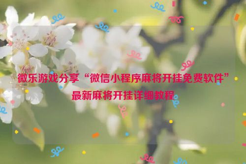 微乐游戏分享“微信小程序麻将开挂免费软件”最新麻将开挂详细教程