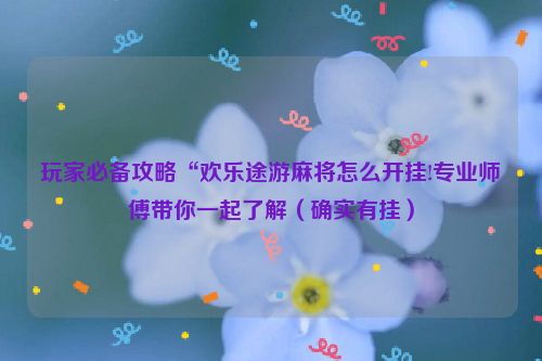 玩家必备攻略“欢乐途游麻将怎么开挂!专业师傅带你一起了解（确实有挂）