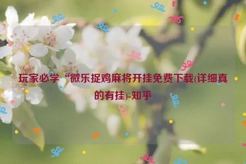 玩家必学“微乐捉鸡麻将开挂免费下载(详细真的有挂)-知乎