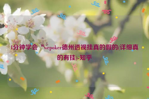 1分钟学会“wepoker德州透视挂真的假的(详细真的有挂)-知乎
