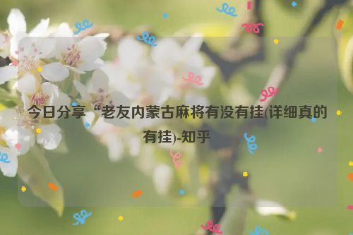 今日分享“老友内蒙古麻将有没有挂(详细真的有挂)-知乎