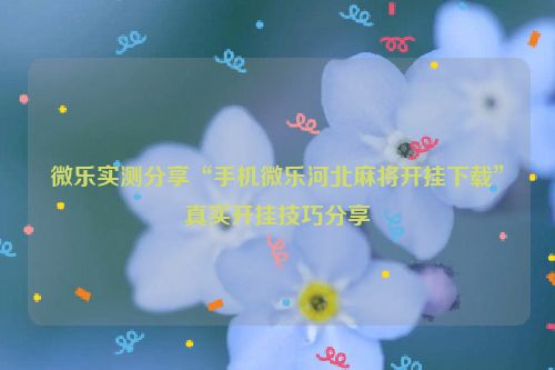 微乐实测分享“手机微乐河北麻将开挂下载”真实开挂技巧分享