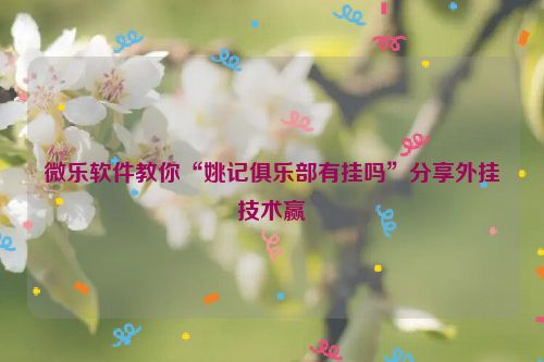 微乐软件教你“姚记俱乐部有挂吗”分享外挂技术赢
