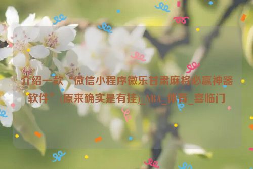 介绍一款“微信小程序微乐甘肃麻将必赢神器软件”(原来确实是有挂)_NBA_体育_喜临门