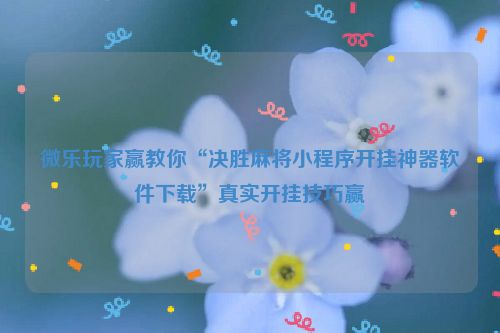 微乐玩家赢教你“决胜麻将小程序开挂神器软件下载”真实开挂技巧赢