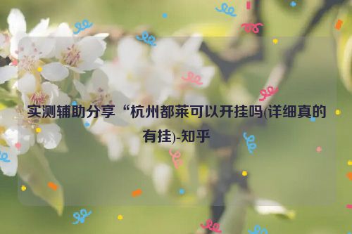 实测辅助分享“杭州都莱可以开挂吗(详细真的有挂)-知乎