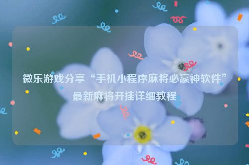 微乐游戏分享“手机小程序麻将必赢神软件”最新麻将开挂详细教程