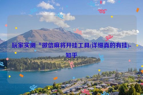 玩家实测“微信麻将开挂工具(详细真的有挂)-知乎