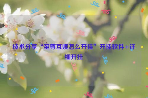技术分享“至尊互娱怎么开挂”开挂软件+详细开挂