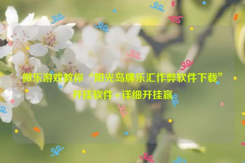 微乐游戏教你“阳光岛牌乐汇作弊软件下载”开挂软件+详细开挂赢