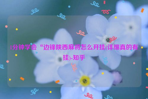 1分钟学会“边锋陕西麻将怎么开挂(详细真的有挂)-知乎