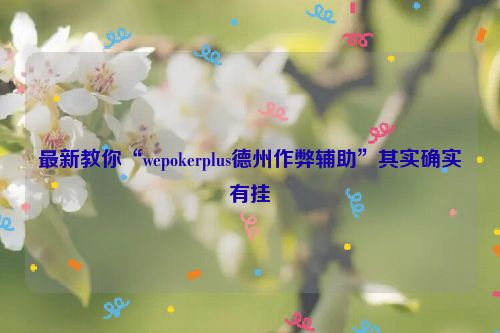 最新教你“wepokerplus德州作弊辅助”其实确实有挂