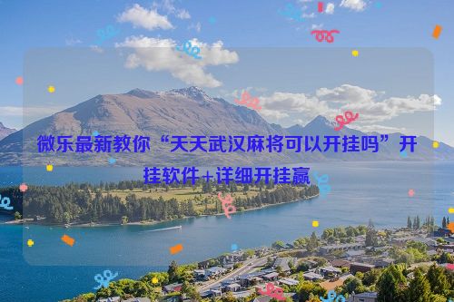 微乐最新教你“天天武汉麻将可以开挂吗”开挂软件+详细开挂赢