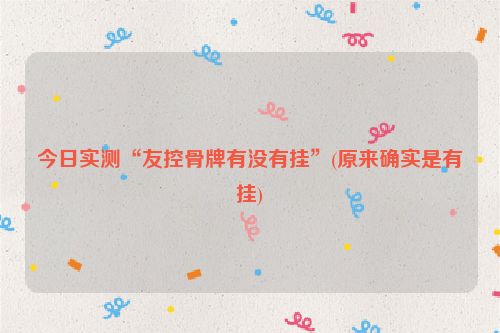 今日实测“友控骨牌有没有挂”(原来确实是有挂)