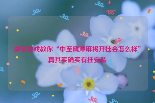 微乐游戏教你“中至鹰潭麻将开挂会怎么样”真其实确实有挂安装