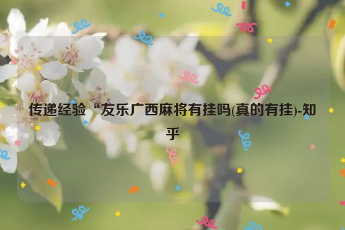 传递经验“友乐广西麻将有挂吗(真的有挂)-知乎