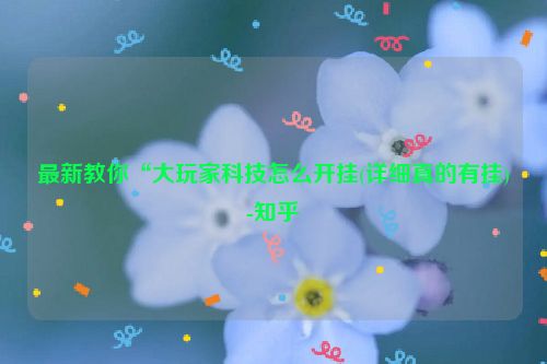 最新教你“大玩家科技怎么开挂(详细真的有挂)-知乎